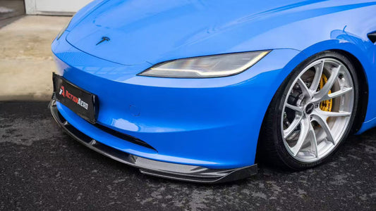 Tesla Model 3 Highland 2024-ON with Aftermarket Parts - Action Aero Series Front Lip & Splitter Dry Pre-preg Carbon Fiber / ABS from ArmorExtend