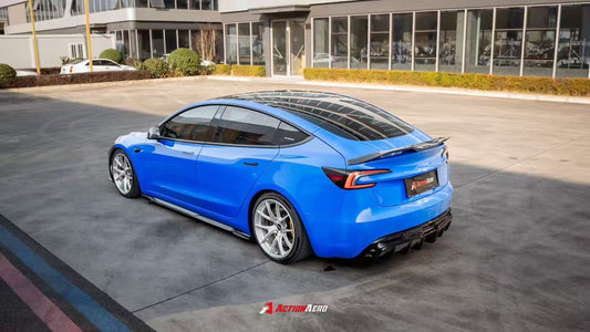 Tesla Model 3 Highland / Performance 2024-ON with Aftermarket Parts - Action Aero Series Side Skirts Dry Pre-preg Carbon Fiber / ABS from ArmorExtend