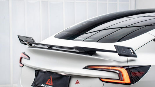 Tesla Model 3 Highland / Performance 2024-ON with Aftermarket Parts - AE Style Rear Wing Carbon Fiber from ArmorExtend