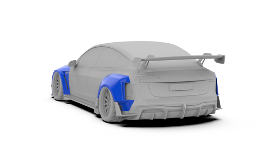 Tesla Model 3 Highland Performance 2024-ON with Robot Craftsman's Aftermarket Parts - Carbon Fiber & FRP Fenders Flares & Wheel Arches & Side Skirts & Front Corner Canards & Side Canards HACKER