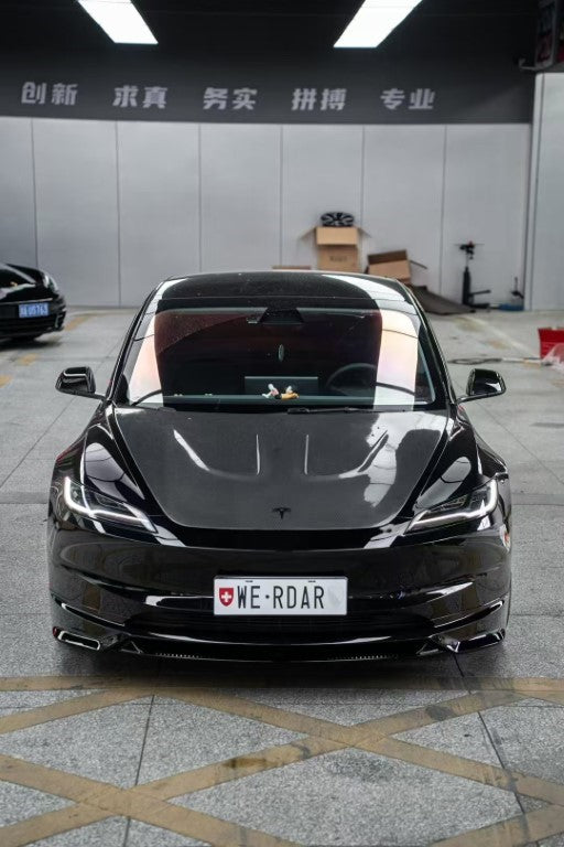 Tesla Model 3 Highland 2024 with Aftermarket Parts - Front Lip Splitter ABS & PP from Yofer USA