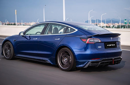 Tesla Model 3 / Performance 2017 2018 2019 2020 2021 2022 2023 with Aftermarket Parts - Rear Diffuser PP from Yofer USA