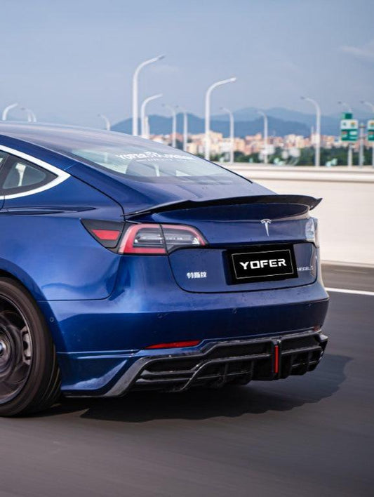 Tesla Model 3 / Performance 2017 2018 2019 2020 2021 2022 2023 with Aftermarket Parts - Rear Spoiler PP from Yofer USA