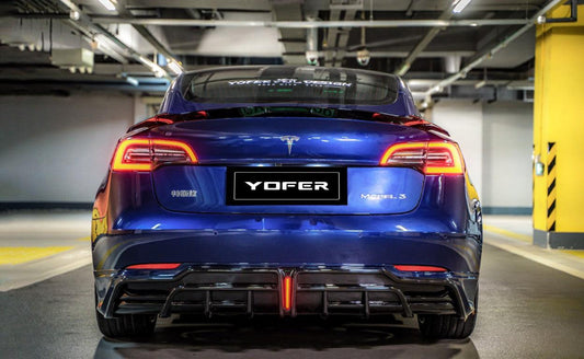 Tesla Model 3 / Performance 2017 2018 2019 2020 2021 2022 2023 with Aftermarket Parts - Rear Spoiler PP from Yofer USA