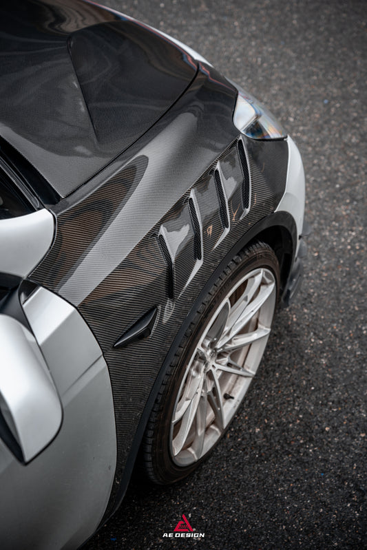 Tesla Model Y Performance AWD Long Range RWD Standard 2020 2021 2022 2023 2024 2025 with Aftermarket Parts - ART Front Fenders Carbon Fiber from ArmorExtend