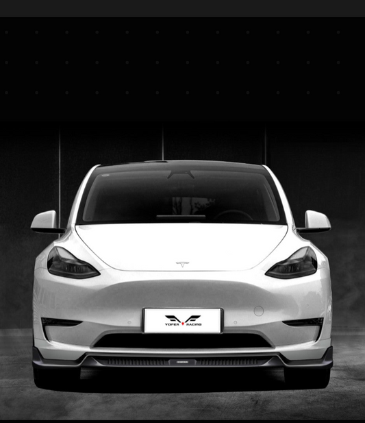 Tesla Model Y / Performance 2021 2022 2023 2024 with Aftermarket Parts - Loong Flames Pro Style Front Lip PP from Yofer USA