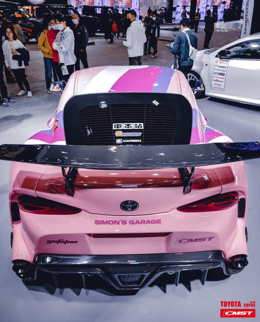 Toyota GR Supra A90 A91 2020-ON with Aftermarket Parts - FT1 Conversion Kit Rear Bumper Rear Diffuser Carbon Fiber / FRP from CMST Tuning