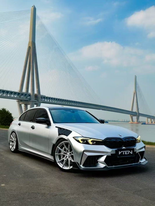 BMW 3 Series 330i M340i G20 G21 LCI 2023-ON with Aftermarket Parts - Front Bumper & Front Lip PP from VTEN