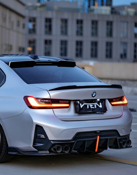 BMW 3 Series 330i (with M-package bumper, does not fit base model) M340i G20 G21 LCI 2023-ON with Aftermarket Parts - Rear Diffuser & Canards PP from VTEN