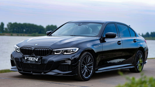 BMW 3 Series 330i (with M-package bumper, does not fit base model) M340i G20 G21 Pre-LCI 2019 2020 2021 2022 with Aftermarket Parts - Front Lip PP from VTEN
