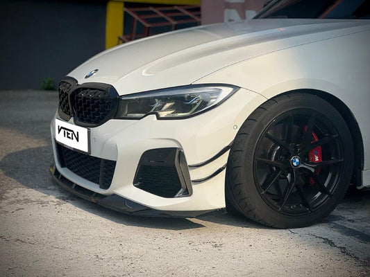 BMW 3 Series 330i (with M-package bumper, does not fit base model) M340i G20 G21 Pre-LCI 2019 2020 2021 2022 with Aftermarket Parts - Front Lip PP from VTEN