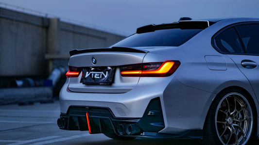 VTEN ABS Gloss Black Rear Diffuser & Canards for BMW 3 Series G20 330i M340i 2023-ON LCI - Performance SpeedShop
