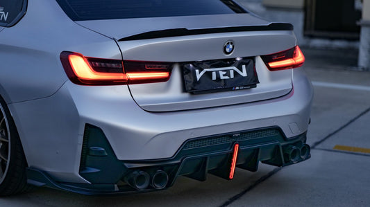 VTEN ABS Gloss Black Rear Diffuser & Canards for BMW 3 Series G20 330i M340i 2023-ON LCI - Performance SpeedShop