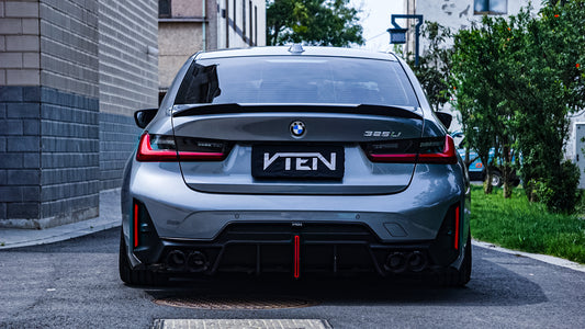 VTEN ABS Gloss Black Rear Diffuser & Canards for BMW 3 Series G20 330i M340i 2023-ON LCI - Performance SpeedShop