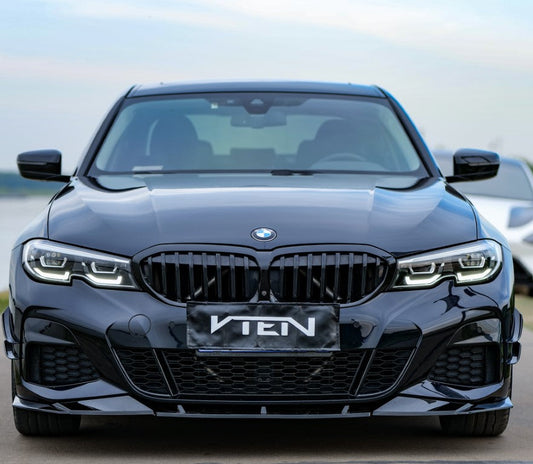 BMW 3 Series 330i (with M-package bumper, does not fit base model) M340i G20 G21 Pre-LCI 2019 2020 2021 2022 with Aftermarket Parts - Front Lip PP from&nbsp;VTEN