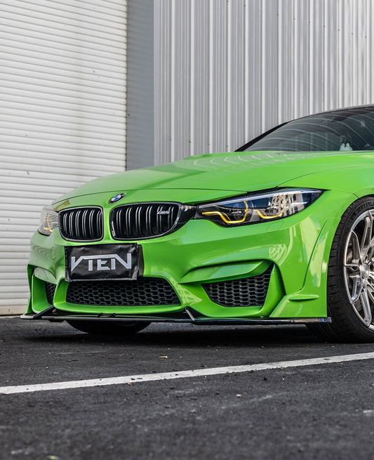 BMW M3CS M3C M3 F81 F80 2014 2015 2016 2017 2018 & M4CS M4C M4 F83 F82 2014 2015 2016 2017 2018 2019 2020 with Aftermarket Parts - Front Lip ABS from VTEN