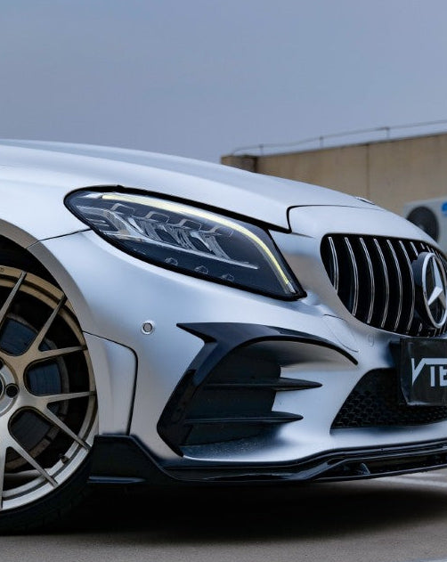 Mercedes Benz C-Class C300 W205 Sedan Facelift 2019 2020 2021 with Aftermarket Parts - Front Canards PP from VTEN