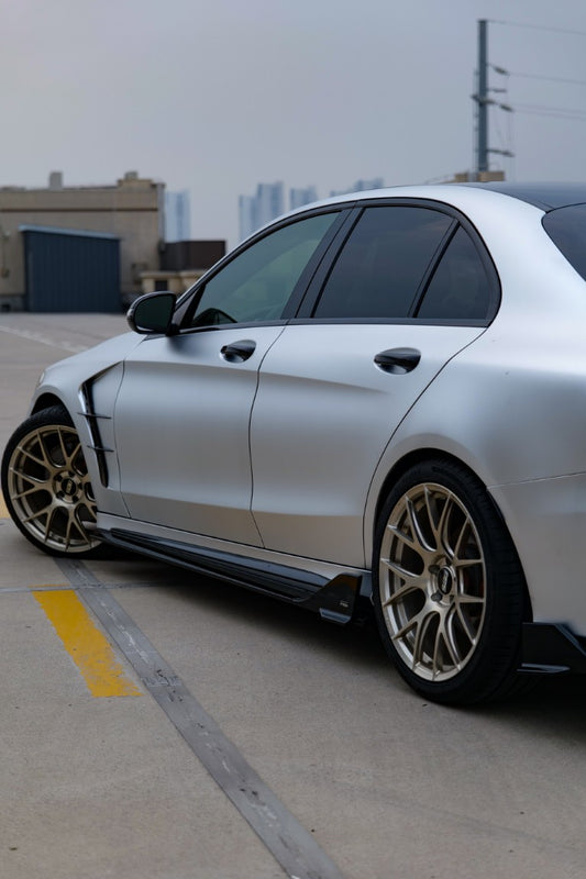 Mercedes Benz C-Class C63S C63 C43 AMG C300 W205 2015 2016 2017 2018 2019 2020 2021 with Aftermarket Parts - Side Skirts ABS from VTEN
