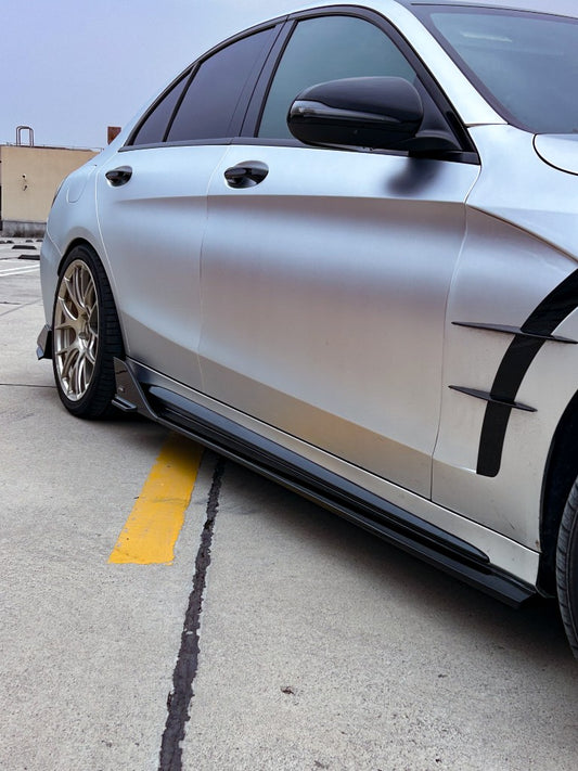 Mercedes Benz C-Class C63S C63 C43 AMG C300 W205 2015 2016 2017 2018 2019 2020 2021 with Aftermarket Parts - Side Skirts ABS from VTEN