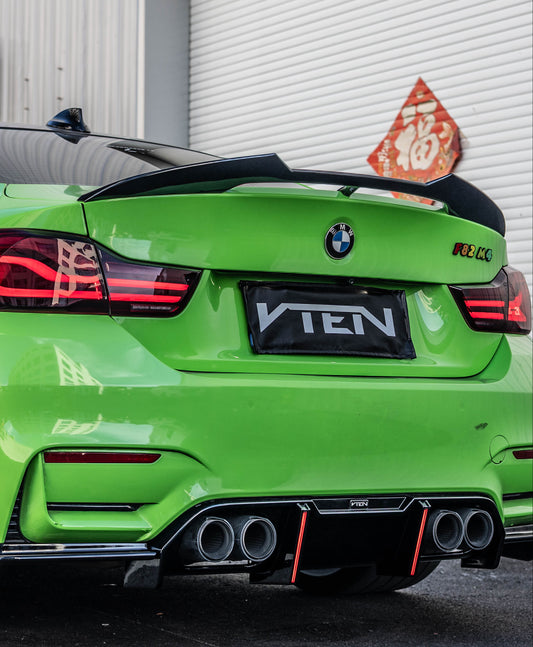 BMW M3CS M3C M3 F81 F80 2014 2015 2016 2017 2018 & M4CS M4C M4 F83 F82 2014 2015 2016 2017 2018 2019 2020 with Aftermarket Parts - Rear Lip Spoiler ABS from VTEN