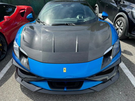 Ferrari 296 GTB GTS with Aftermarket Parts - Hood Bonnet FRP / Double-sided Carbon Fiber from Ventus VeloceFerrari 296 GTB GTS with Aftermarket Parts - Hood Bonnet FRP / Double-sided Carbon Fiber from Ventus Veloce