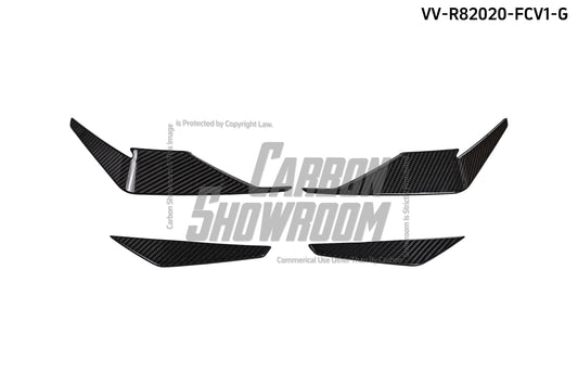 Ventus Veloce Carbon Fiber Front Bumper Canards for Audi R8 2020-2023 - Performance SpeedShop