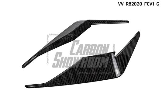 Ventus Veloce Carbon Fiber Front Bumper Canards for Audi R8 2020-2023 - Performance SpeedShop