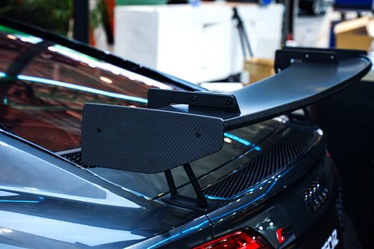 Audi R8 Gen 2 2017 2018 2019 2020 2021 2022 2023 with Aftermarket Parts - GT V2 Style Rear Wing Dry Pre-preg Carbon Fiber from Ventus Veloce