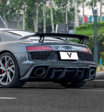 Audi R8 Gen 2 2017 2018 2019 2020 2021 2022 2023 with Aftermarket Parts - V1 Style Rear Wing Dry Pre-preg Carbon Fiber from Ventus Veloce