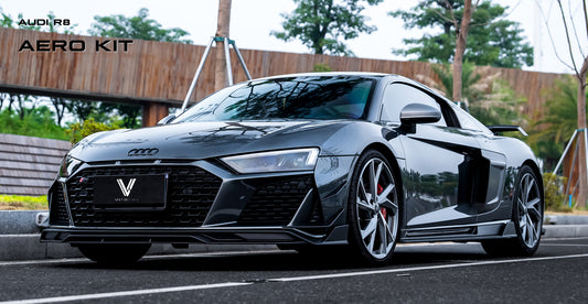Audi R8 Gen 2 2020 2021 2022 2023 with Aftermarket Parts - Side Blades Carbon Fiber from Ventus Veloce