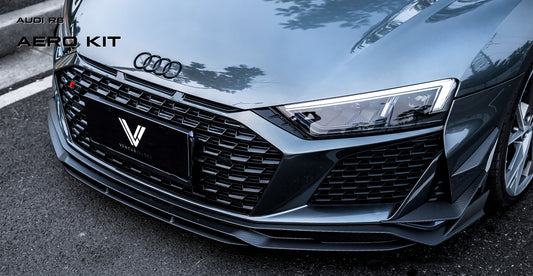 Audi R8 Gen 2 2020 2021 2022 2023 with Aftermarket Parts - Front Lip Carbon Fiber / FRP from Ventus Veloce