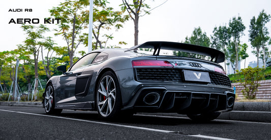 Audi R8 Gen 2 2020 2021 2022 2023 with Aftermarket Parts - Side Blades Carbon Fiber from Ventus Veloce