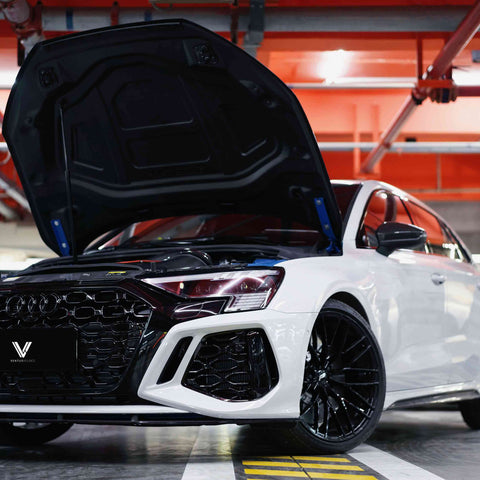 Audi RS3 8Y 2022-ON with Aftermarket Parts - V1 Style Real Carbon Fiber Side Skirts from Ventus Veloce
