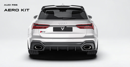 Audi RS6 C8 2020-ON with Aftermarket Parts - Rear Roof Spoiler Carbon Fiber from Ventus Veloce