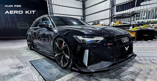 Audi RS6 & RS7 C8 2020-ON with Aftermarket Parts - Front Canards Carbon Fiber from Ventus Veloce