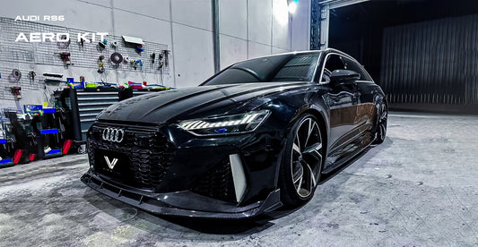 Audi RS6 & RS7 C8 2020-ON with Aftermarket Parts - Front Canards Carbon Fiber from Ventus Veloce