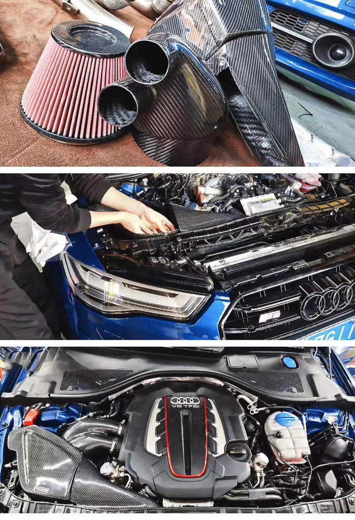 Audi S6 S7 RS6 RS7 C7 C7.5 2012 2013 2014 2015 2016 2017 2018 (EA825) with Aftermarket Parts - Air Intake Systems Pre-preg Carbon Fiber from Ventus Veloce