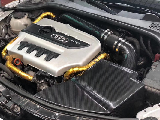 Audi TT TTS MK2 2007 2008 2009 2010 2011 2012 2013 2014 2015 (EA113) with Aftermarket Parts - Air Intake Systems Pre-preg Carbon Fiber from Ventus Veloce
