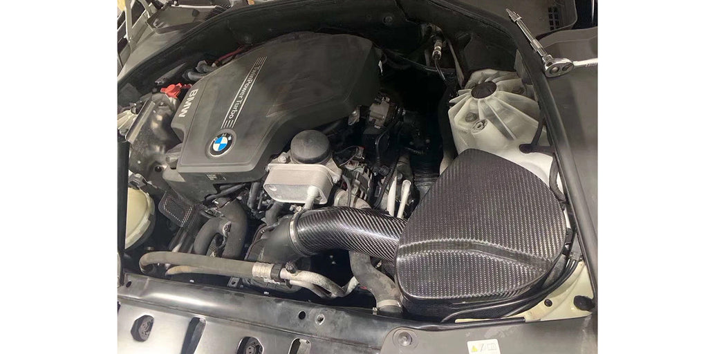 BMW 528I F10 2011-2016 with Aftermarket Parts - Air Intake Systems Pre-preg Carbon Fiber from Ventus Veloce