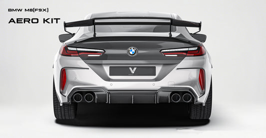 BMW M8 M8C F91 F92 F93 2019-ON with Aftermarket Parts - PT Rear Bumper Upper Valences Pre-preg Carbon Fiber from Ventus Veloce