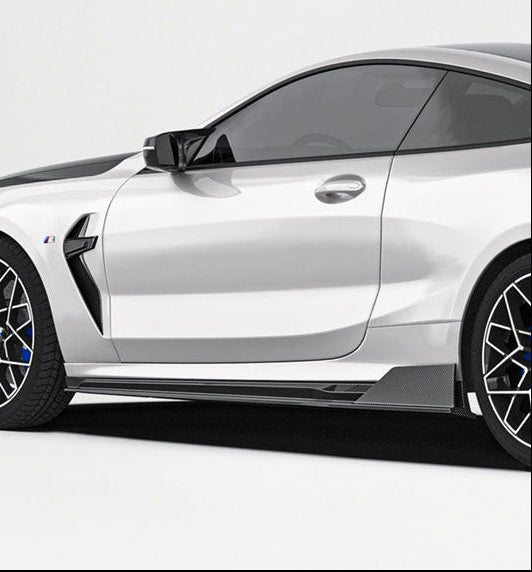 BMW M8 M8C F91 F92 F93 2019-ON with Aftermarket Parts - PT Side Skirts Pre-preg Carbon Fiber from Ventus Veloce