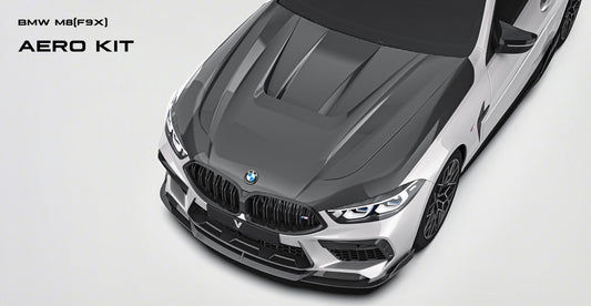BMW M8 M8C F91 F92 F93 2019-ON with Aftermarket Parts - PT Front Lip & Bumper Trim Pre-preg Carbon Fiber from Ventus Veloce