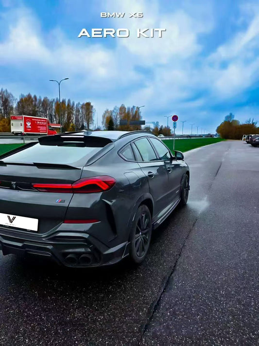 BMW X6 M60I xDrive40i G06 (Fits Pre-LCI & LCI) 2020-ON with Aftermarket Parts - PT Rear Diffuser Pre-preg Carbon Fiber from Ventus Veloce