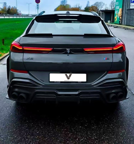 BMW X6 M60I xDrive40i G06 (Fits Pre-LCI & LCI) 2020-ON with Aftermarket Parts - PT Rear Diffuser Pre-preg Carbon Fiber from Ventus Veloce