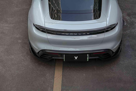 Porsche Taycan & Cross Turismo Base/4/4S/GTS  2020 2021 2022 2023 2024 with Aftermarket Parts - Rear Diffuser Pre-preg Carbon Fiber from Ventus Veloce