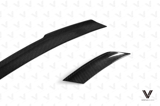 Porsche Taycan & Cross Turismo Base/4/4S/GTS/Turbo/Turbo S 2020 2021 2022 2023 2024 with Aftermarket Parts - Rear Spoiler Pre-preg Carbon Fiber from Ventus Veloce