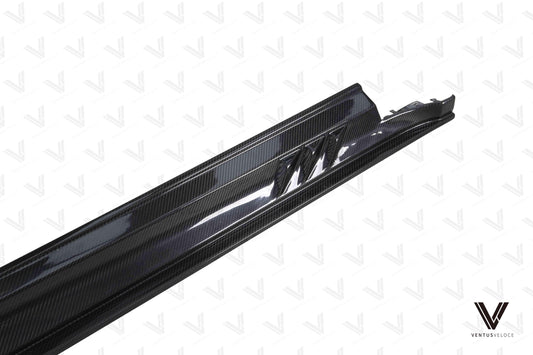 Porsche Taycan & Cross Turismo Base/4/4S/GTS/Turbo/Turbo S 2020 2021 2022 2023 2024 with Aftermarket Parts - Side Skirts Pre-preg Carbon Fiber from Ventus Veloce