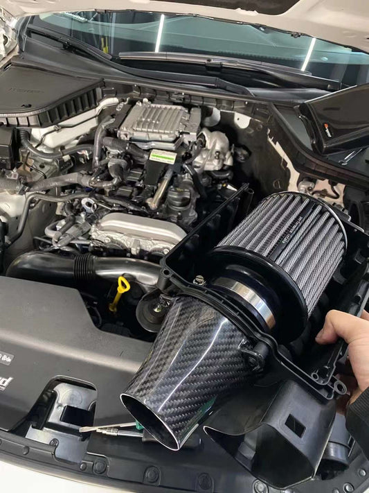 Infiniti Q50 2.0T 2014 2015 2016 2017 2018 2019 2020 2021 2022 2023 2024 with Aftermarket Parts - Air Intake Systems Pre-preg Carbon Fiber from Ventus Veloce