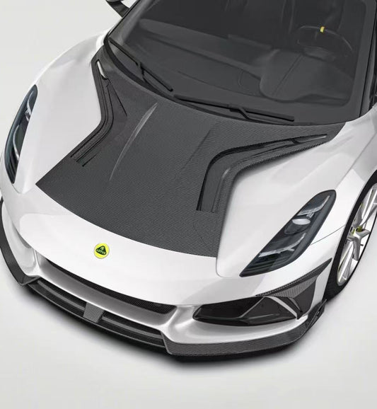 Lotus Emira 3.6 V6 2.0 Four-cylinder 2022-ON with Aftermarket Parts - Hood Pre-preg Carbon Fiber from Ventus Veloce
