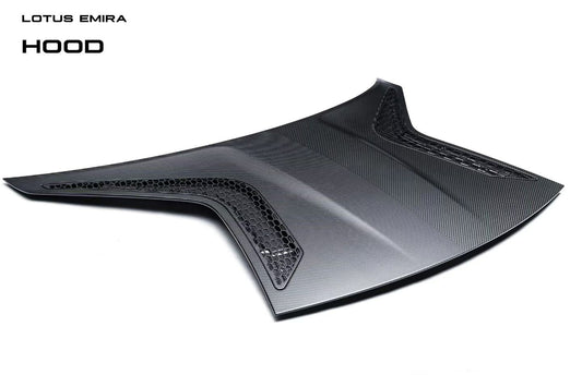 Lotus Emira 3.6 V6 2.0 Four-cylinder 2022-ON with Aftermarket Parts - Hood Pre-preg Carbon Fiber from Ventus Veloce